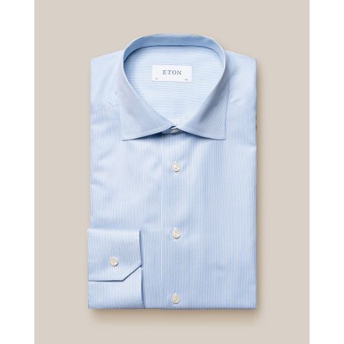 Eton Contemporary Fit - Light blue Bengal Striped Signature Oxford Shirt