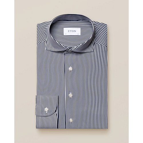 Eton Contemporary Fit - Navy Bengal Striped Four-Way Stretch Shirt
